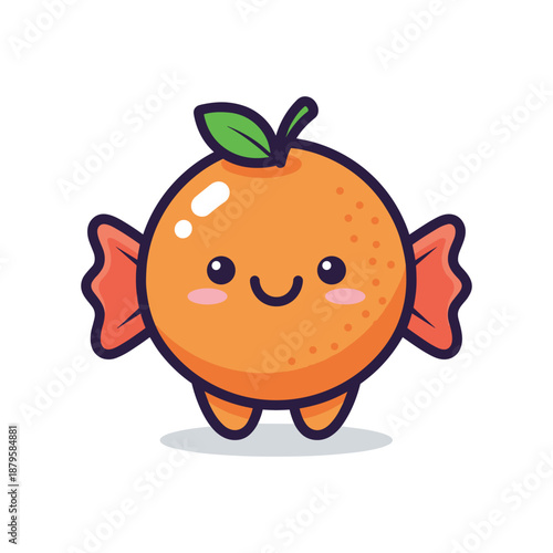 Adorable Cartoon Orange Character Illustration