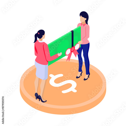 An isometric style icon showing an online lecture