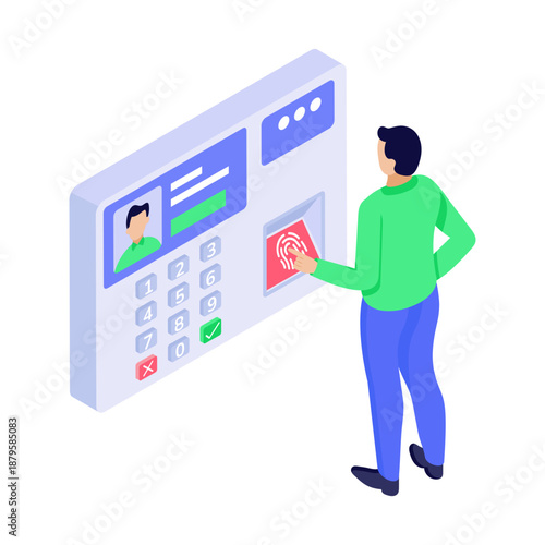 An isometric style icon showing an online lecture