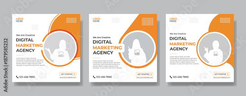 Digital business marketing social media post & web banner Digital business marketing social media post and web banner