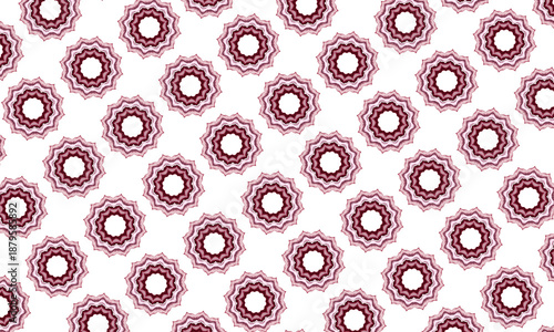 Wallpaper Mural Elegant seamless floral mandala pattern featuring rose red decorative flower elements on a white background. This repeating design is ideal for textile printing, fabric, wallpaper, stationery Torontodigital.ca