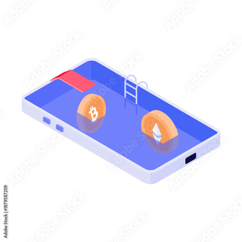 An isometric style icon showing a liquidity indicator