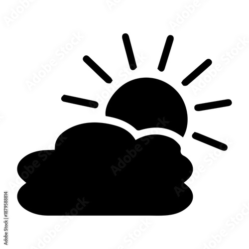 Sun Behind Cloud Icon