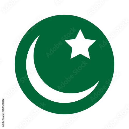 Green Crescent Star Icon