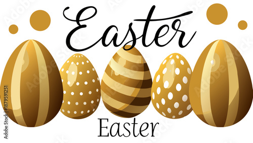 happy easter card with eggs