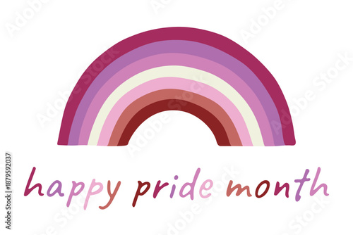Colorful rainbow shape Lesbian pride flag Happy pride day LGBTQIA community Pride Month Vector hand drawn doodle for posters, stickers, logo, cards