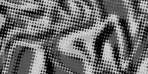 Abstract halftone wave dotted background. Halftone twisted grunge pattern, dot, circle.