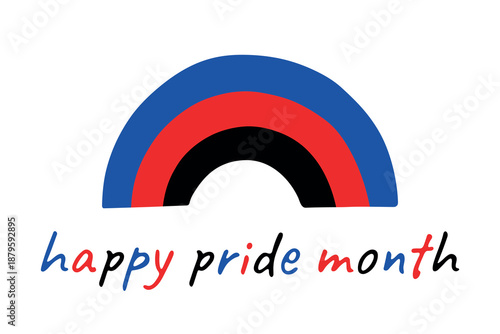 Colorful rainbow shape Polyamory pride flag Happy pride day LGBTQIA community Pride Month Vector hand drawn doodle for posters, stickers, logo, cards