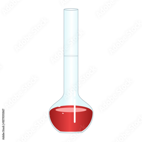 Blood Sample in Laboratory Flask Vector Illustration