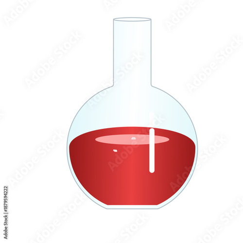 Laboratory Flask with Red Liquid Vector Illustration