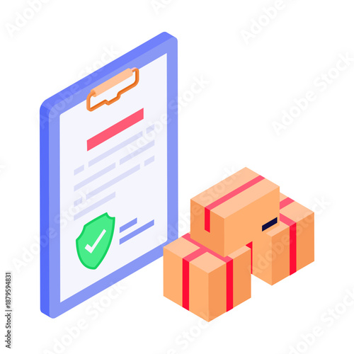 An isometric style icon of delivery truck