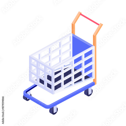 An isometric style icon of delivery truck