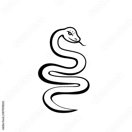 Wallpaper Mural Viper. Viper simple black and white line art vector logo Torontodigital.ca