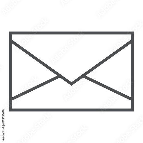シンプルな手紙、メールの線画のベクターアイコンイラスト素材
