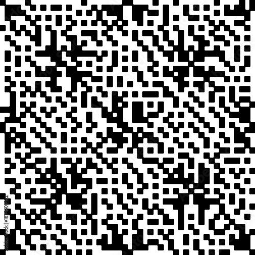 Abstract Geometric Pixel-Grid Pattern, Squared Halftone Structures with Interconnected Digital Elements on Transparent Background