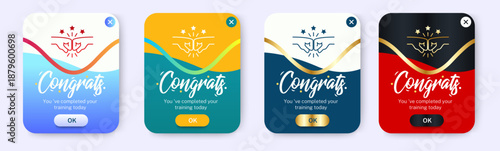 Congratulation pop up banner UI design. vector