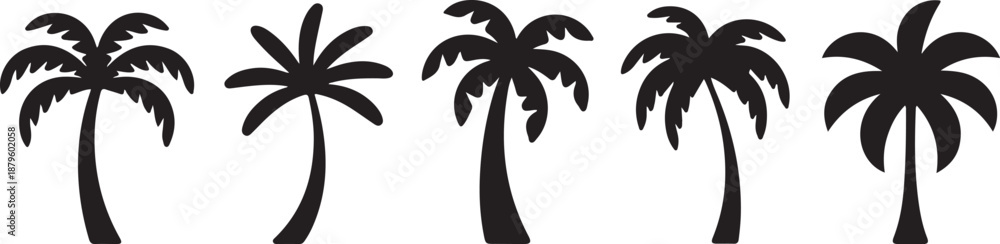 Fototapeta premium Minimalist palm tree silhouettes