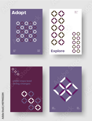 Corporate Identity Brochure Template Collection with Abstract Geometric Report Covers and Vertical Business Presentation Layouts
