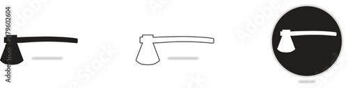 Set of axe icons simple vector graphics for lumberjack or camping themes icons