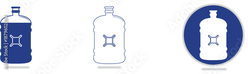 Set of water cooler jug icons representing different styles and uses perfect for web and app design icons