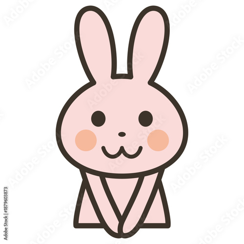 Wallpaper Mural やさしい笑顔で正面を向くかわいいうさぎキャラの上半身イラスト Torontodigital.ca