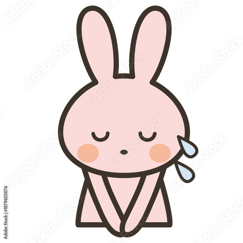 Wallpaper Mural 謝るかわいいうさぎキャラの上半身イラスト Torontodigital.ca