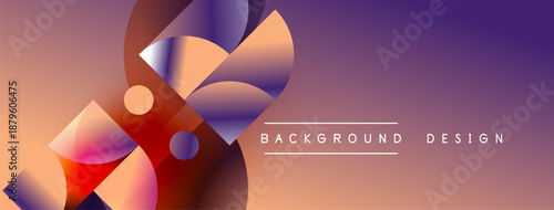 Abstract shapes blend vibrant colors. Gradient background creates dynamic visual effect. Modern design elements suggest innovation, fluidity.