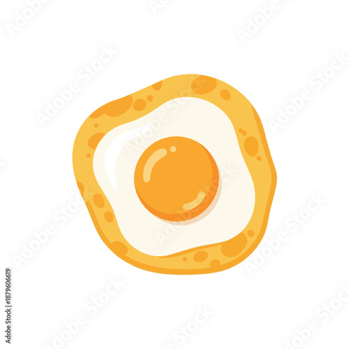 Fried Egg on White Background