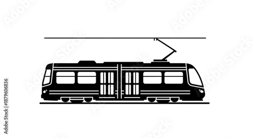 Tram Black Silhouette.