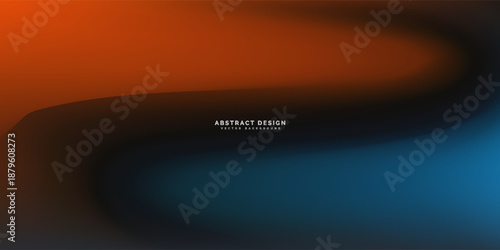 Abstract Orange And Blue Gradient Background With Smooth Curved Shadow For Digital Design