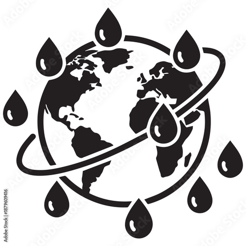 Global water conservation isolated on white background, Vector, illustration