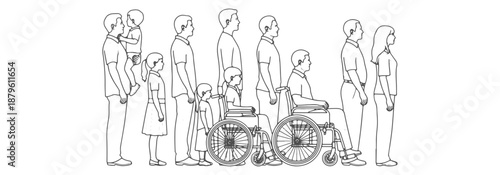 Professional Architectural People CAD Drawings - Scale Figures of Adults Children and Wheelchair Users in Elevation View