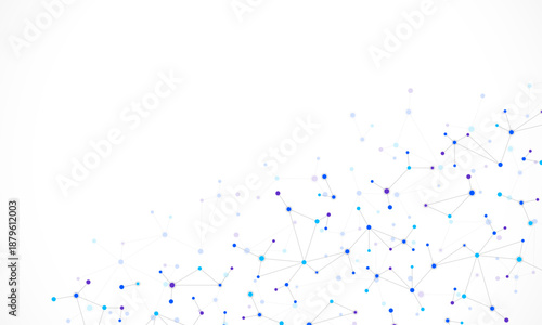 Molecular structure and genetic engineering, molecules DNA, neural network, scientific research. Abstract background for innovation technology, science, healthcare, and medicine