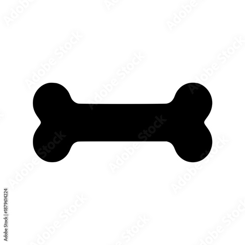 Black dog bone chew toy isolated on white background flat design vector illustration scalable graphic