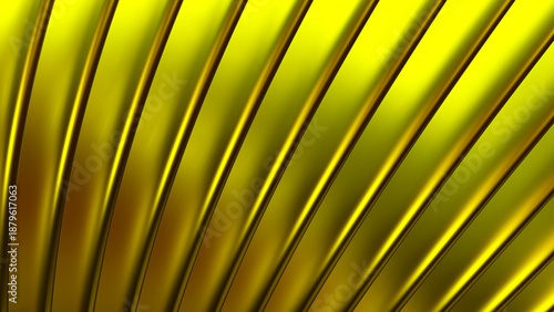 Gold metal striped pattern background, wavy shiny golden metallic stripes pat...