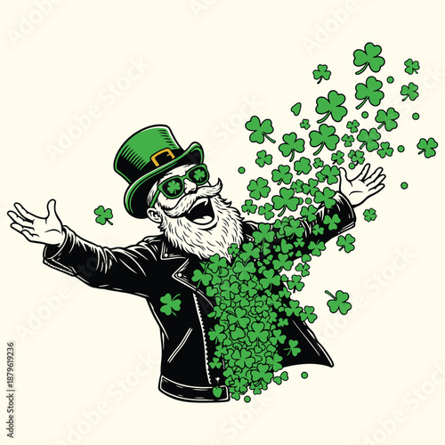Rocker Leprechaun St. Patrick's Day Celebration Illustration