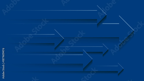 矢印が流れるように配置された青色の背景素材
