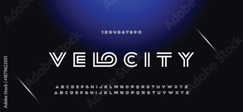 Abstract minimal future alphabet fonts. simple typography sport future creative font . vector illustrator