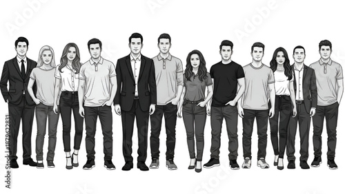 Professional Staff Illustration – Formal Group Vector