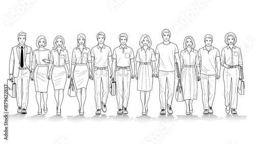 Corporate Diversity Vector – Group of Professionals Illustration
