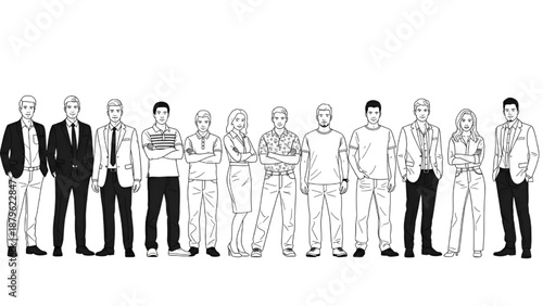 Modern Business Team Vector – Professionals Formal Setting