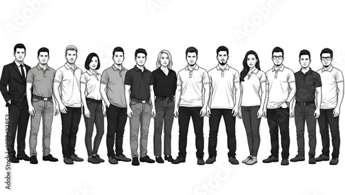 Urban Office Professionals Vector – Diverse Group Formal Scene