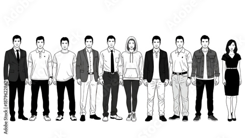 Business Team Diversity Vector – Professionals Standing Together