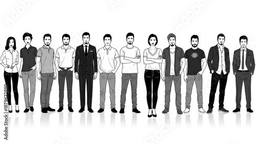 Professional Collaboration Vector – Formal Group of Workers