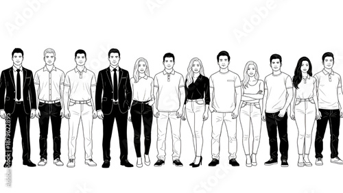 Multicultural Workforce Vector – Professionals Formal Setting