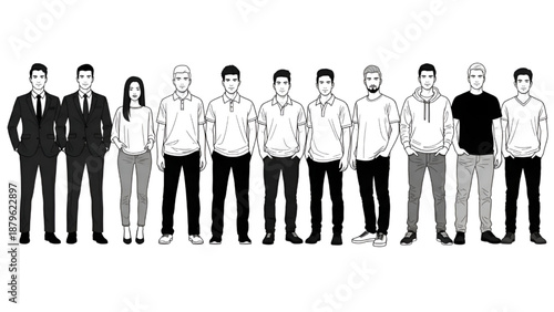 Inclusive Team Vector – Diverse Professionals Standing Together