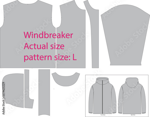 windbreaker sublimation template, ready for print