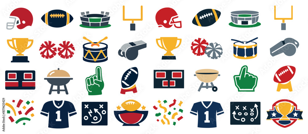 Obraz premium College Football Bowl Games Icon Set