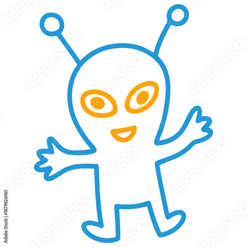 Happy Alien Monster Doodle