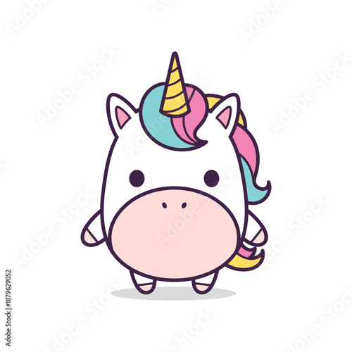 Adorable Cartoon Unicorn Illustration